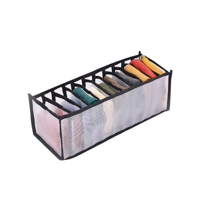 Dormitory closet organizer for socks home separated underwear storage box 7 grids bra organizer foldable drawer organizer