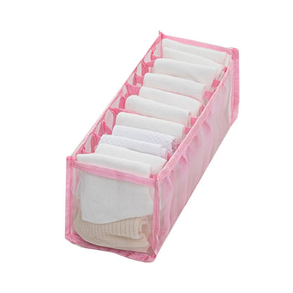 Dormitory closet organizer for socks home separated underwear storage box 7 grids bra organizer foldable drawer organizer