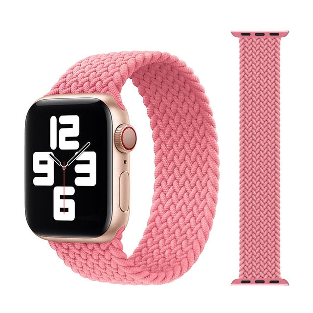 2020 Braided Solo Loop Nylon fabric Strap For Apple Watch band 44mm 40mm 38mm 42mm Elastic Bracelet for iWatch Series 6 SE 5 4 3