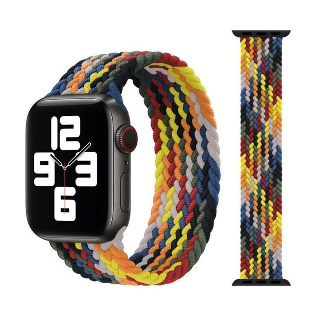 2020 Braided Solo Loop Nylon fabric Strap For Apple Watch band 44mm 40mm 38mm 42mm Elastic Bracelet for iWatch Series 6 SE 5 4 3