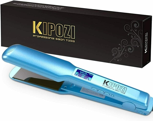 Professional Hair Straightener Titanium Flat Iron with Digital LCD Display