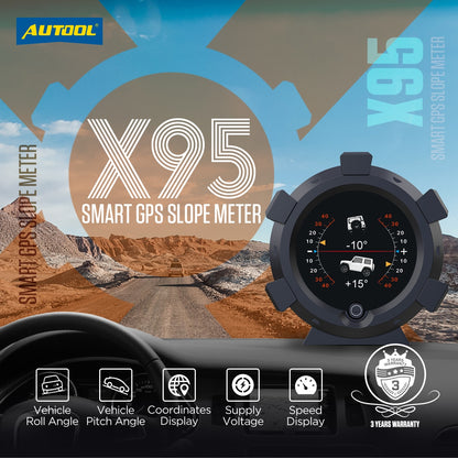 AUTOOL X95 Car 4x4 Inclinometer Provide Slope Angle Speed Satellite Timing GPS Off-road Vehicle Accessories Multifunction Meter