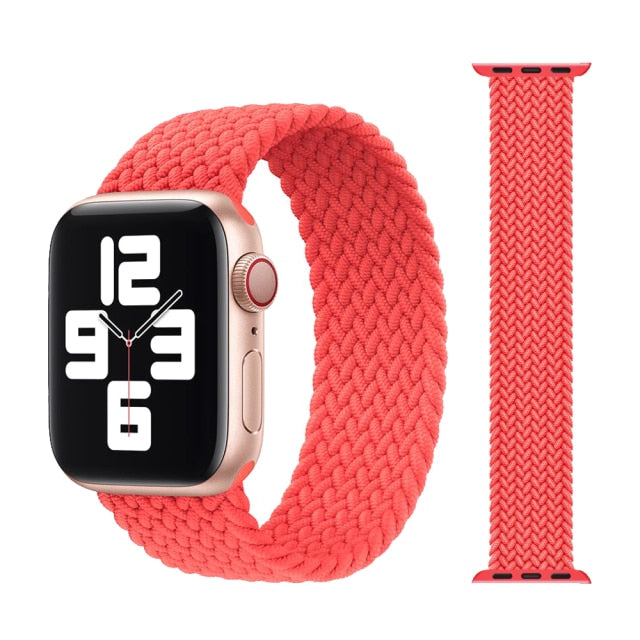 2020 Braided Solo Loop Nylon fabric Strap For Apple Watch band 44mm 40mm 38mm 42mm Elastic Bracelet for iWatch Series 6 SE 5 4 3