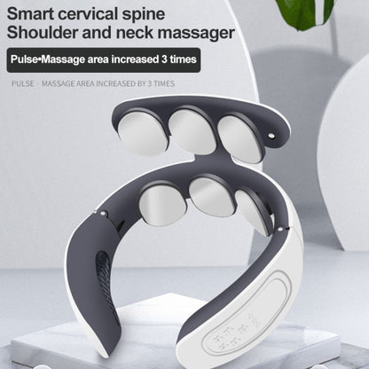 6 Times Electric Neck Massager Intelligent English Broadcast Cervical Massage Neck Pain Relief Tool Relaxation Machine White