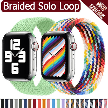 2020 Braided Solo Loop Nylon fabric Strap For Apple Watch band 44mm 40mm 38mm 42mm Elastic Bracelet for iWatch Series 6 SE 5 4 3