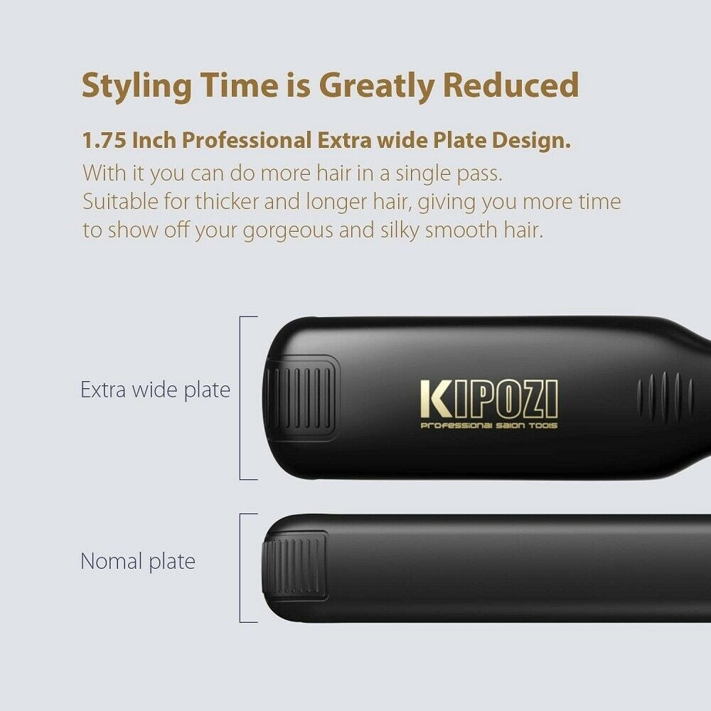 Professional Hair Straightener Titanium Flat Iron with Digital LCD Display