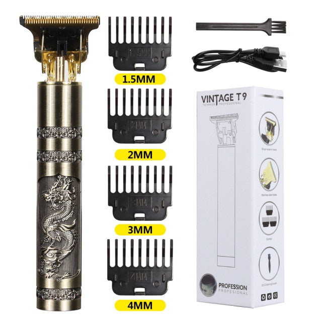 mens golden lcd barber style hair trimmer