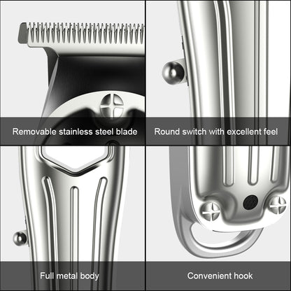 Surker All Metal Hair Clippers Men Cordless Professional Hair Trimmer Maquina Cortar Pelo Haircut LCD Display Hairdresser