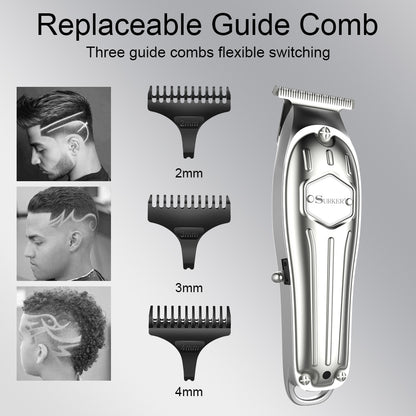 Surker All Metal Hair Clippers Men Cordless Professional Hair Trimmer Maquina Cortar Pelo Haircut LCD Display Hairdresser