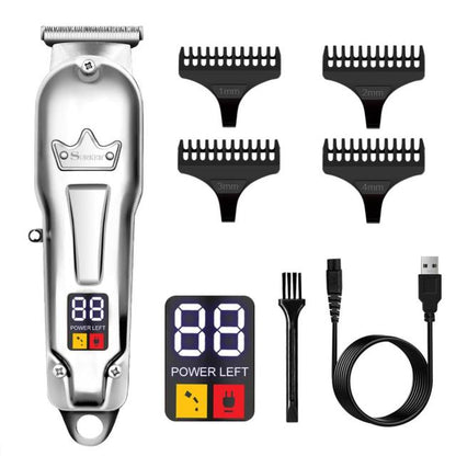 Surker All Metal Hair Clippers Men Cordless Professional Hair Trimmer Maquina Cortar Pelo Haircut LCD Display Hairdresser