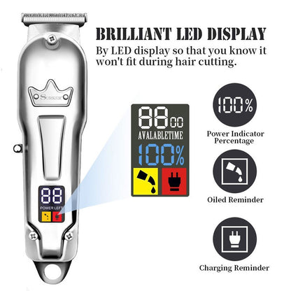 professional LED adjustable blade hair clipper corded cordless hair trimmer LCD powerful motor electric hair cutting home