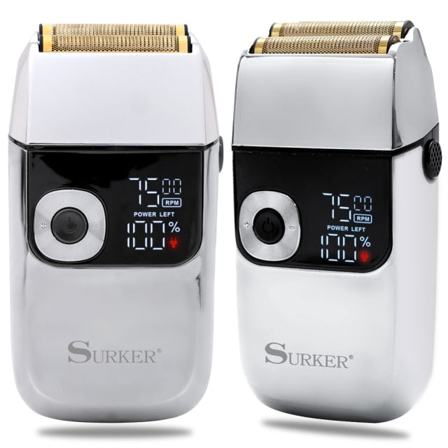 mens usb electric shaver golden silver