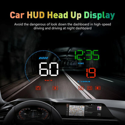 Newest Head Up Display Car OBDII EUOBD Windshield Projector HUD Shift Reminder Water Temp RPM fuel consumption speed alarm ozkart 