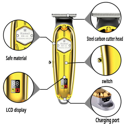 Kemei professional electric hair trimmer for men cord cordless