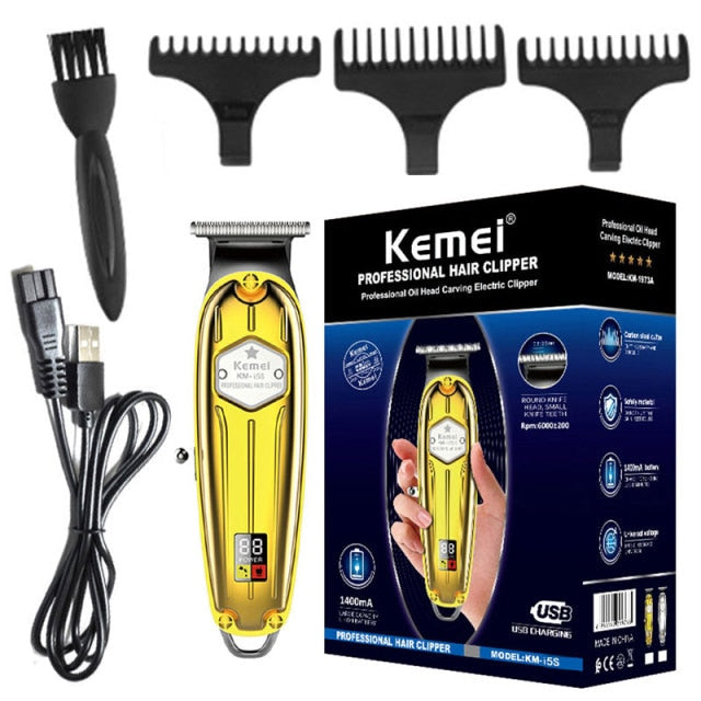 Kemei professional electric hair trimmer for men cord cordless