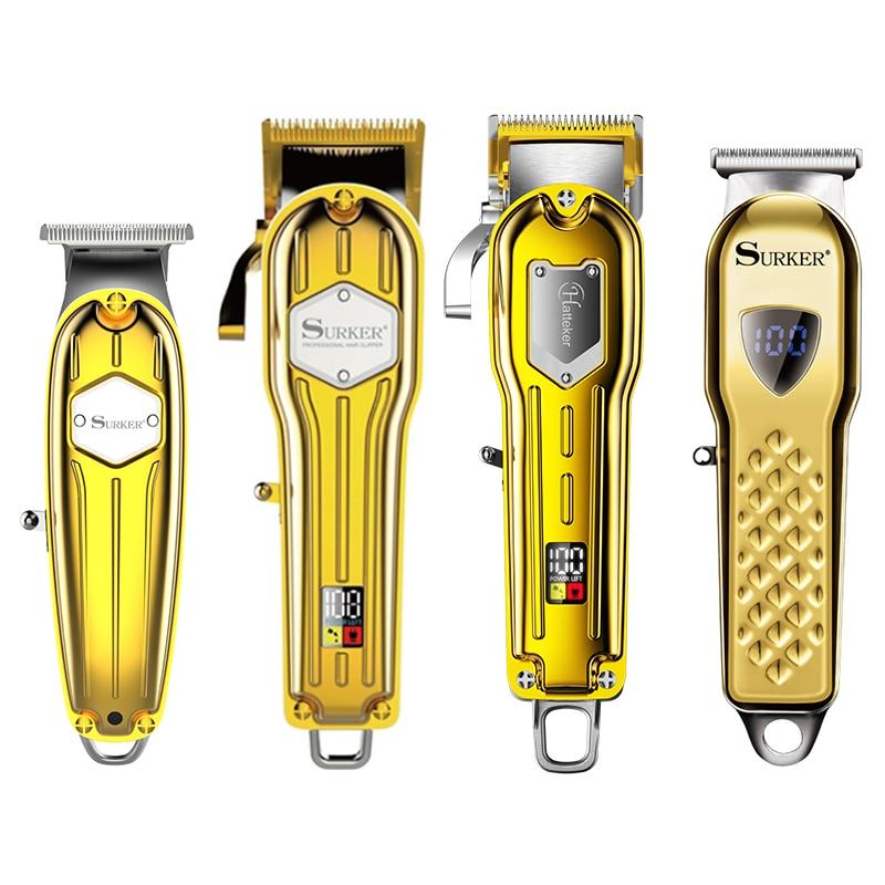 surker golden professional wireless hair clipper trimmer saloon barber